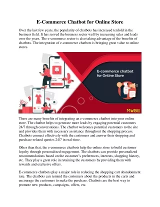 e commerce chatbot for online store