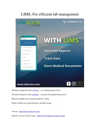 lims for efficient lab management