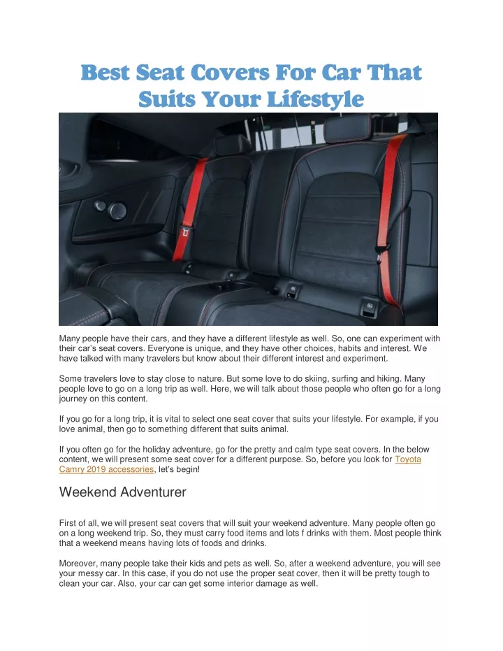 best seat covers for car that suits your lifestyle
