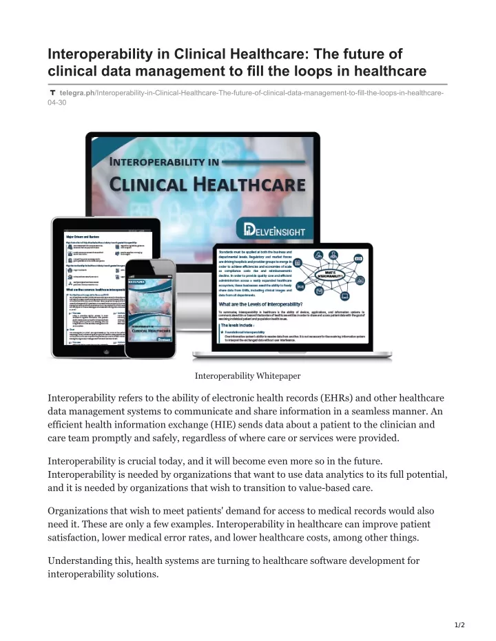 interoperability in clinical healthcare