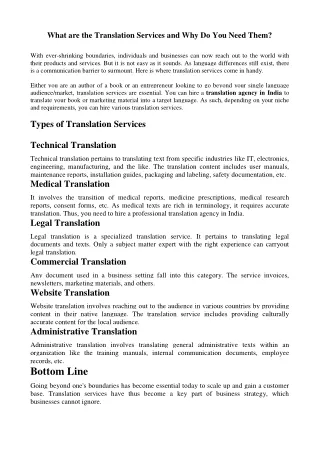 What are the Translation Services and Why Do You Need Them