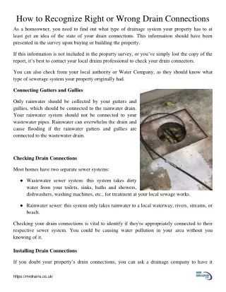 Drainage Connections and How to Avoid Blocked Drains
