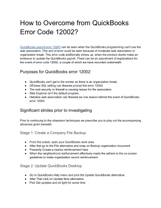how to overcome from quickbooks error code 12002