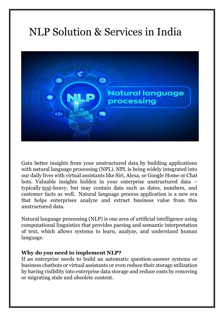 nlp solution services in india