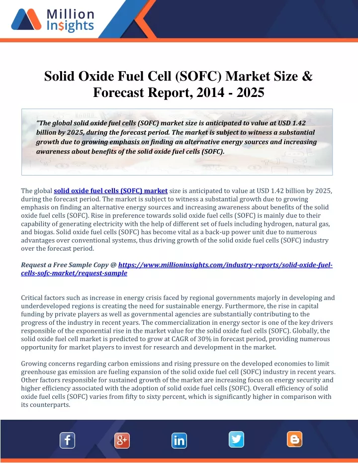 solid oxide fuel cell sofc market size forecast