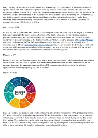 every company has several departments as well