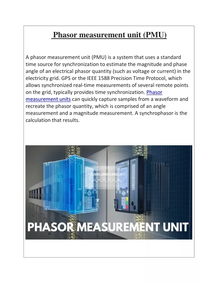 phasor measurement unit pmu