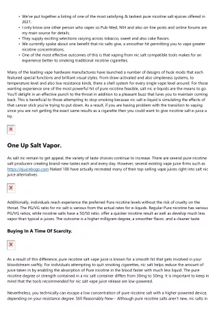 7 Points You Need To Understand About Nicotine Salts.