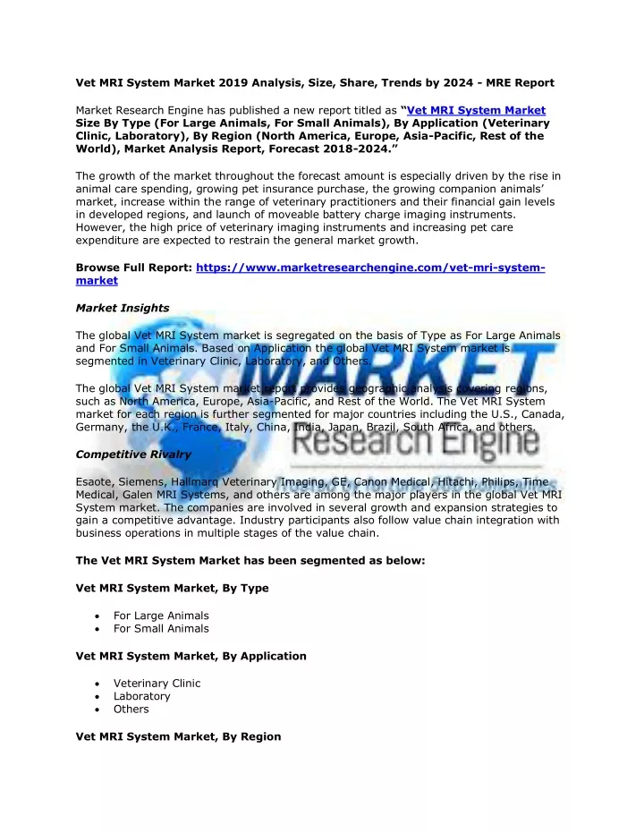 vet mri system market 2019 analysis size share