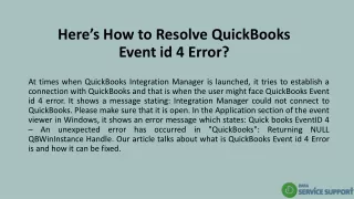 here s how to resolve quickbooks event id 4 error
