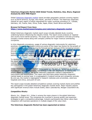 veterinary diagnostic market 2020 global trends