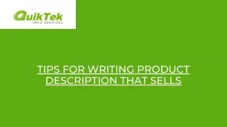TIPS FOR WRITING PRODUCT DESCRIPTION THAT SELLS