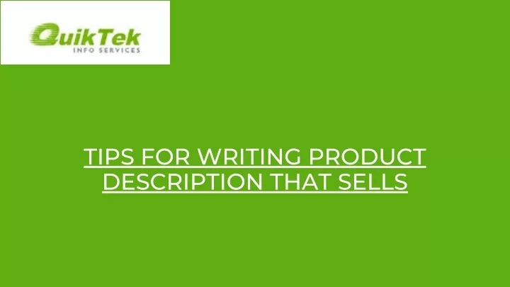 tips for writing product description that sells