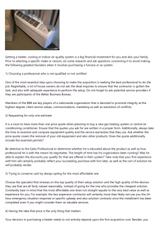 10 Mistakes Property Owners Make when Purchasing a Heating System or Air Conditi
