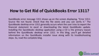 how to get rid of quickbooks error 1311