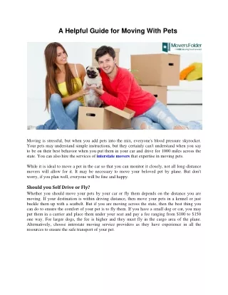 a helpful guide for moving with pets