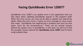 facing quickbooks error 12007