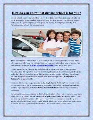 how do you know that driving school is for you