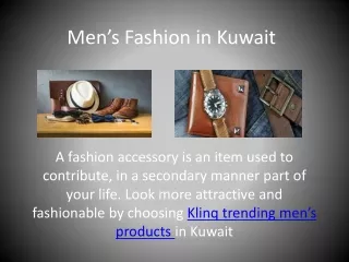Men’s Fashion in Kuwait