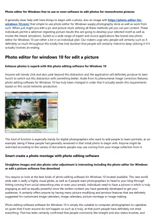 photo editor for windows free to use or even