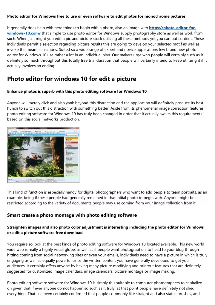 photo editor for windows free to use or even