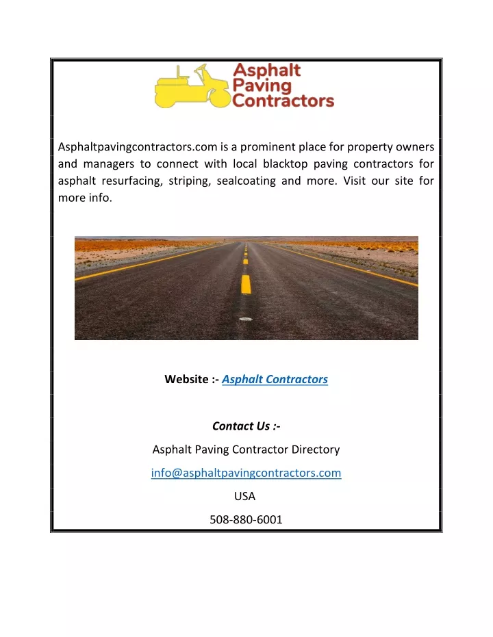 asphaltpavingcontractors com is a prominent place