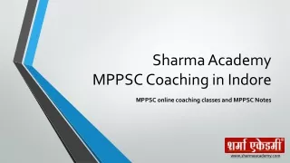 Sharma Academy MPPSC Coaching in Indore