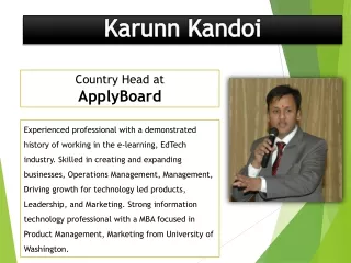 Karunn Kandoi - Country Head at ApplyBoard