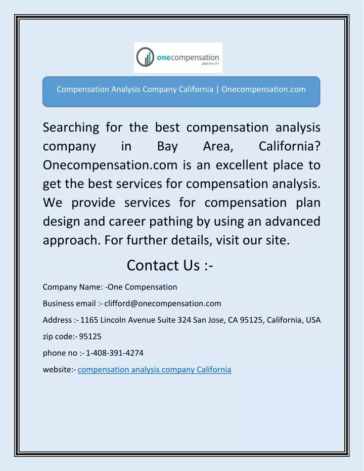 compensation analysis company california