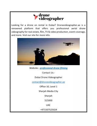 looking for a drone on rental in dubai