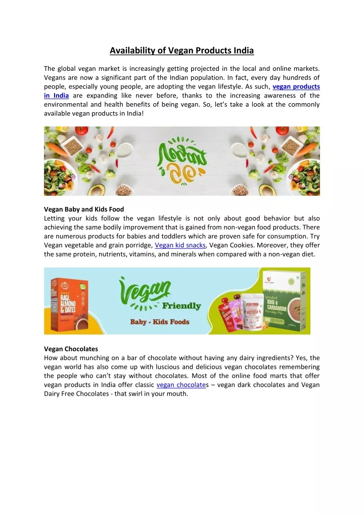 availability of vegan products india