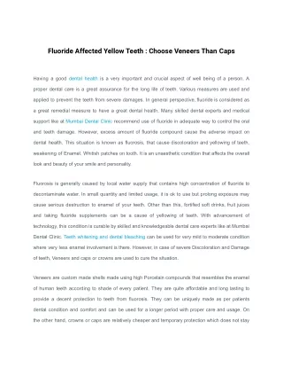 Fluoride Affected Yellow Teeth