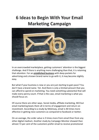 6 Ideas to Begin With Your Email Marketing Campaign