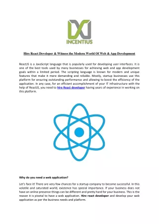 hire react developer witness the modern world