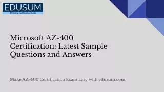 microsoft az 400 certification latest sample