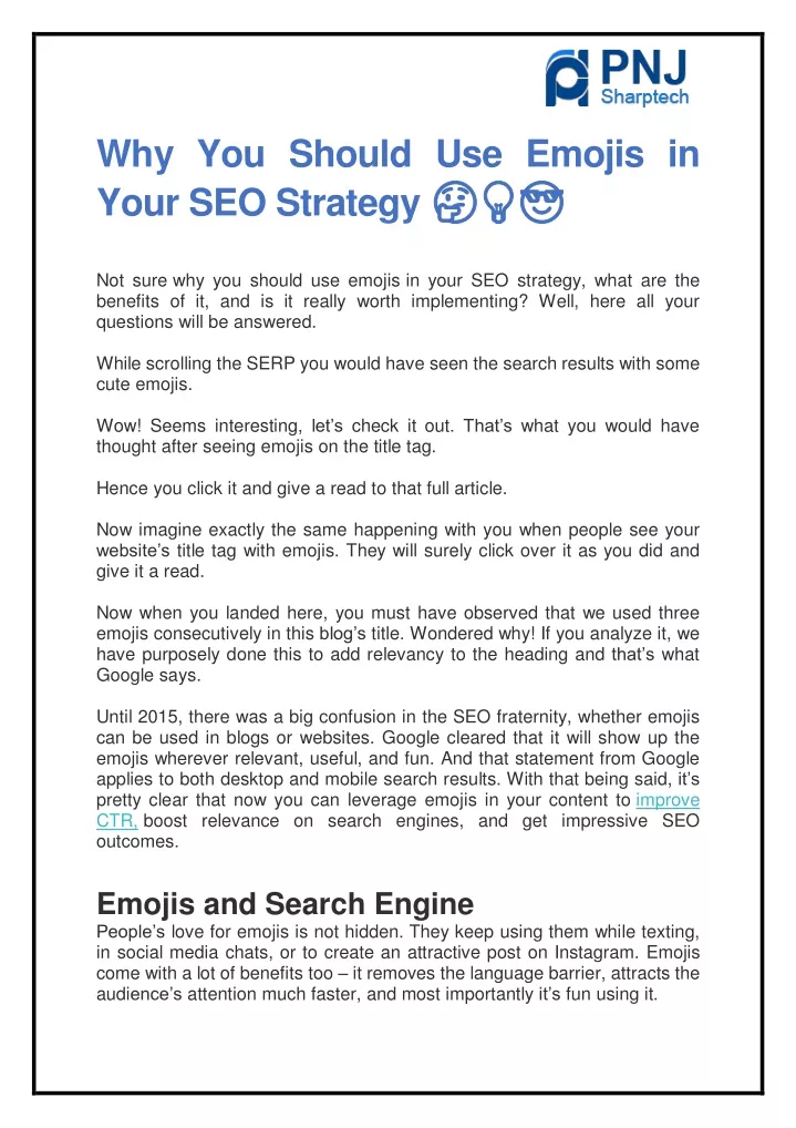 why you should use emojis in your seo strategy