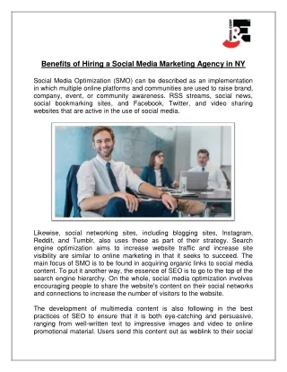 Benefits of Hiring a Social Media Marketing Agency in NY
