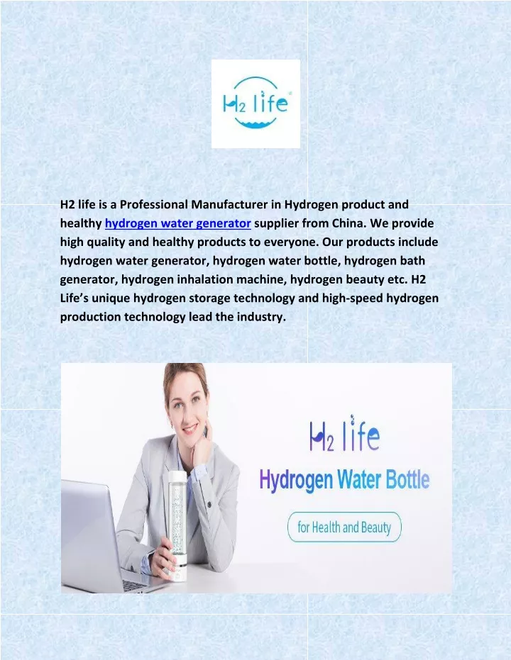 PPT Hydrogen Water Bottle H2 Life PowerPoint Presentation, free