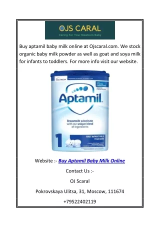 Buy Aptamil Baby Milk Online | Ojscaral.com