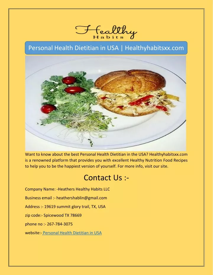 personal health dietitian in usa healthyhabitsxx