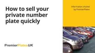How to Sell Your Private Number Plate Quickly