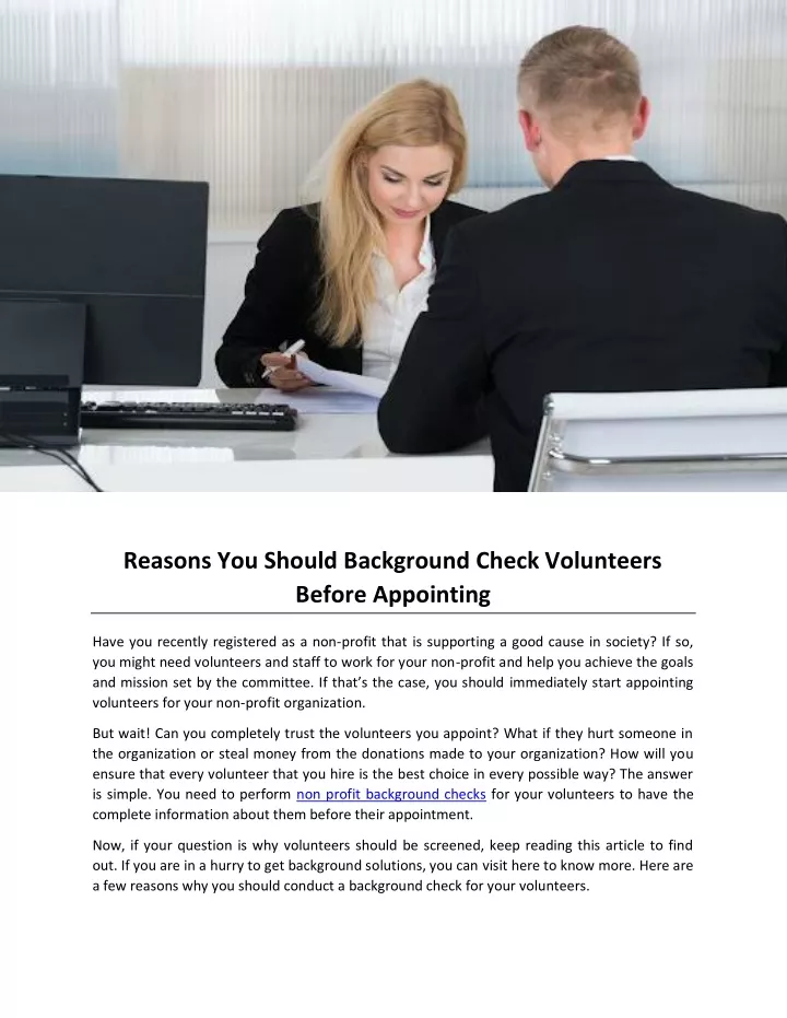 Ppt Reasons You Should Background Check Volunteers Before Appointing Powerpoint Presentation 9190