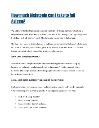 How-much-melatonin-can-I-take-to-fall-asleep