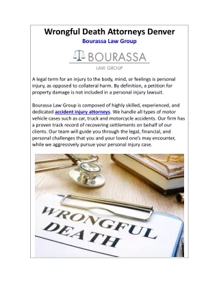Wrongful Death Attorneys Denver