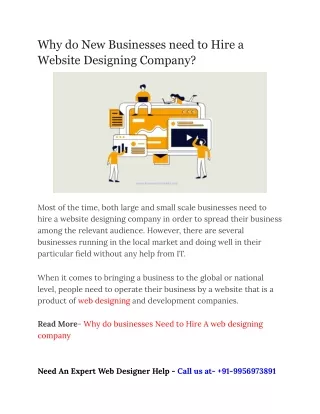 Why do New Businesses need to Hire a Website Designing Company