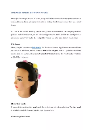 What Makes hair band the Ideal Gift for Girls?