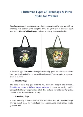 Different Types of Handbags & Purse styles for women - Copy-converted