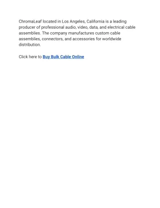 Buy Bulk Cable Online