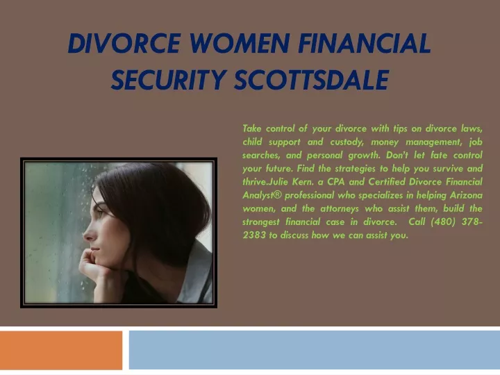 divorce women financial security scottsdale