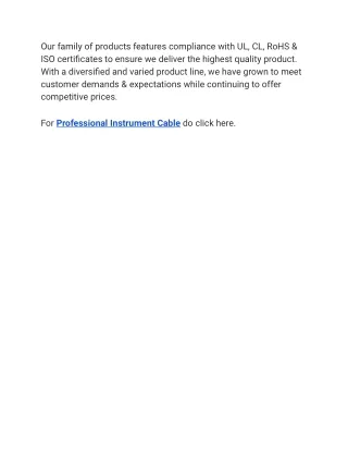 Professional Instrument Cable